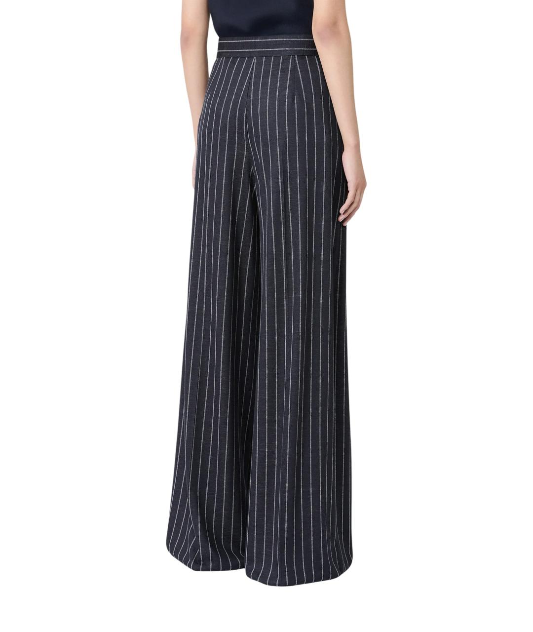 MAX MARA Темно-синие шерстяные брюки широкие, фото 3