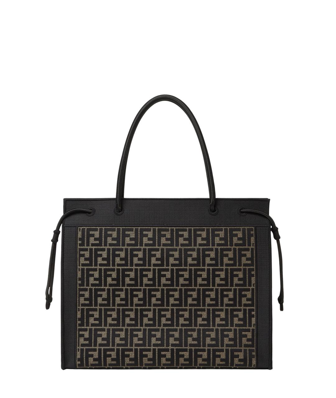 FENDI Коричневая хлопковая сумка тоут, фото 3