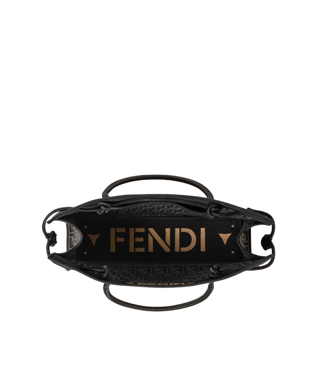 FENDI Коричневая хлопковая сумка тоут, фото 4