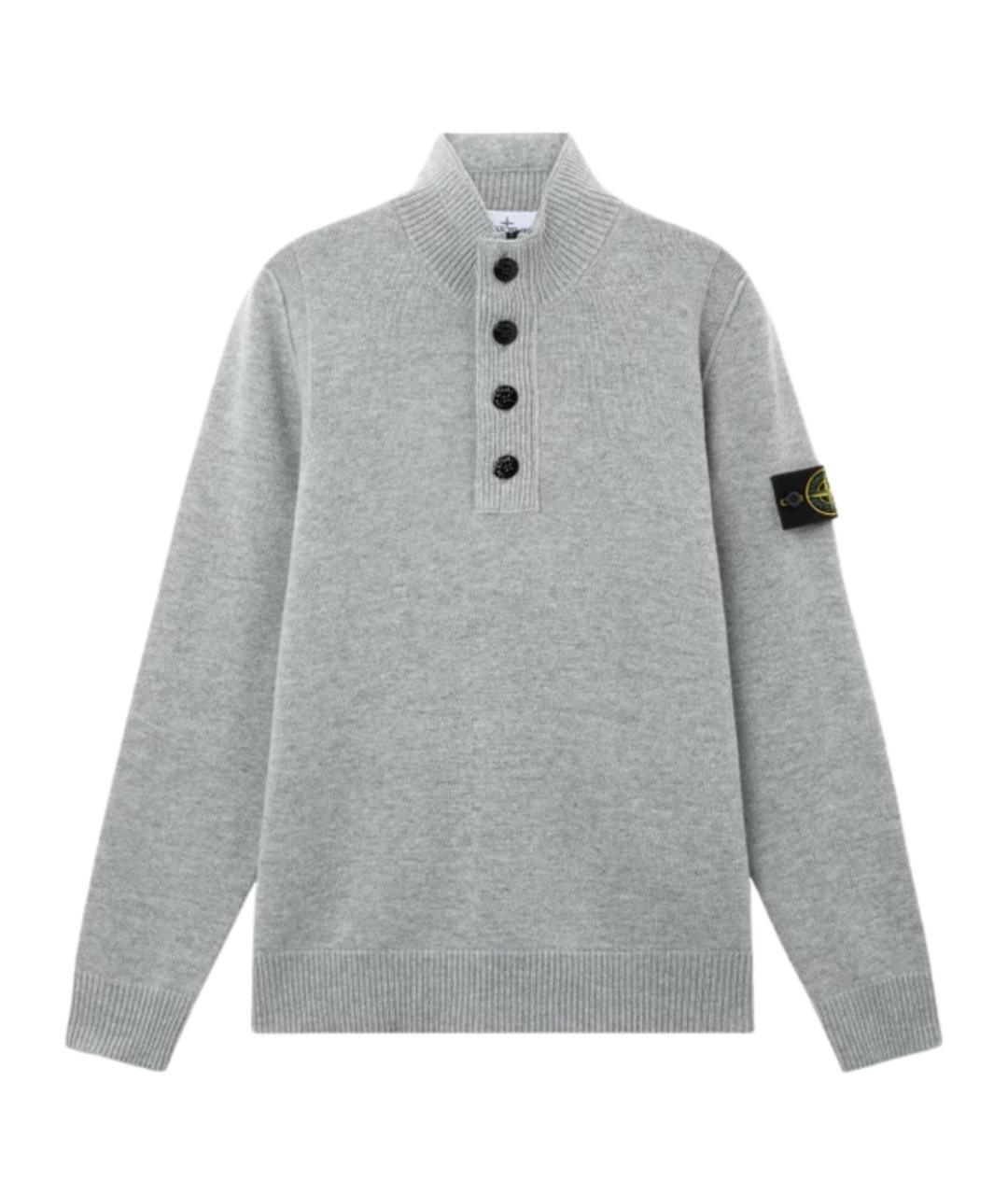 STONE ISLAND Серый шерстяной джемпер / свитер, фото 1