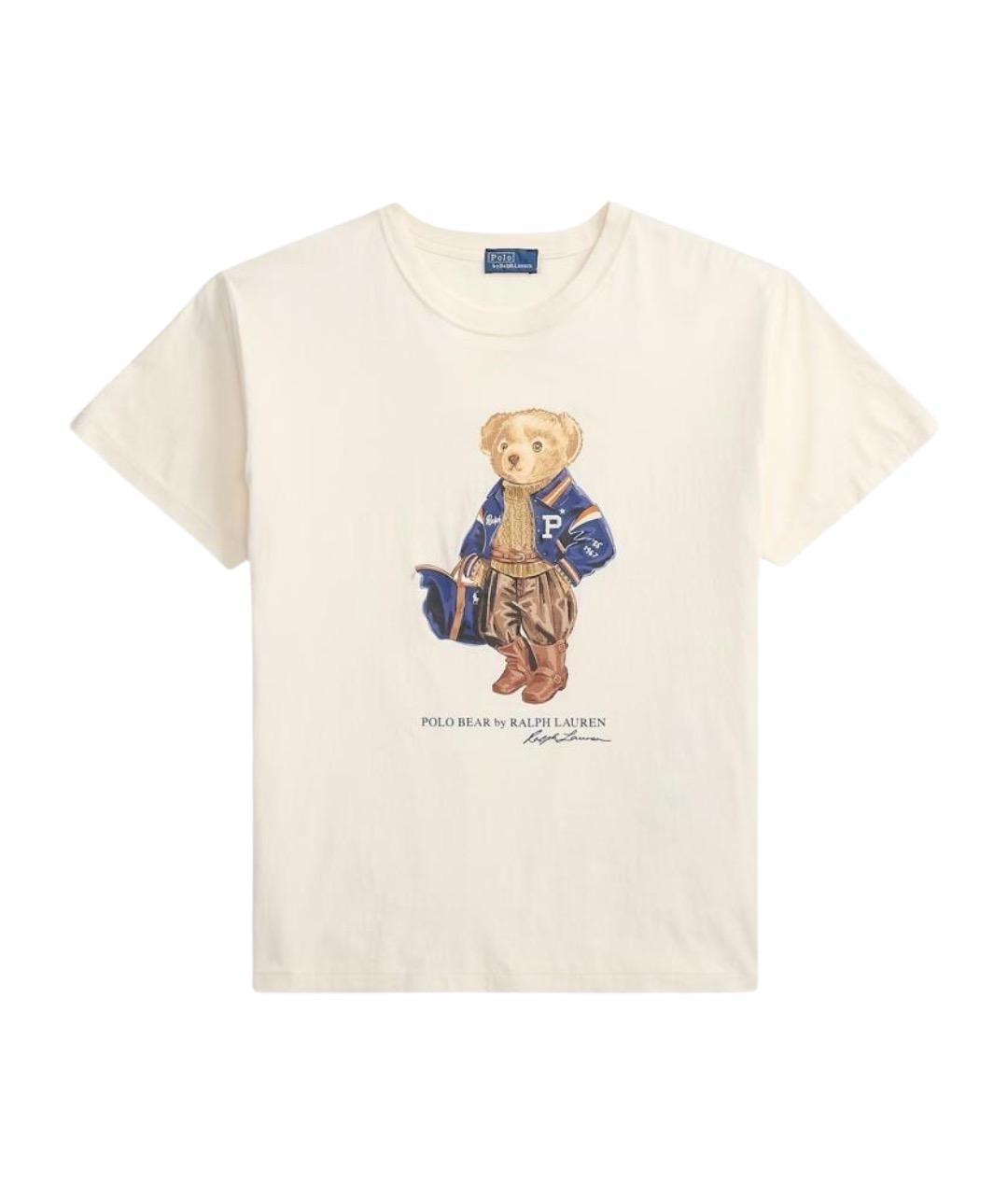 RALPH LAUREN Белая хлопковая футболка, фото 1