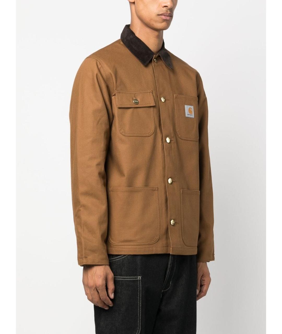 CARHARTT WIP Коричневая хлопковая куртка, фото 3