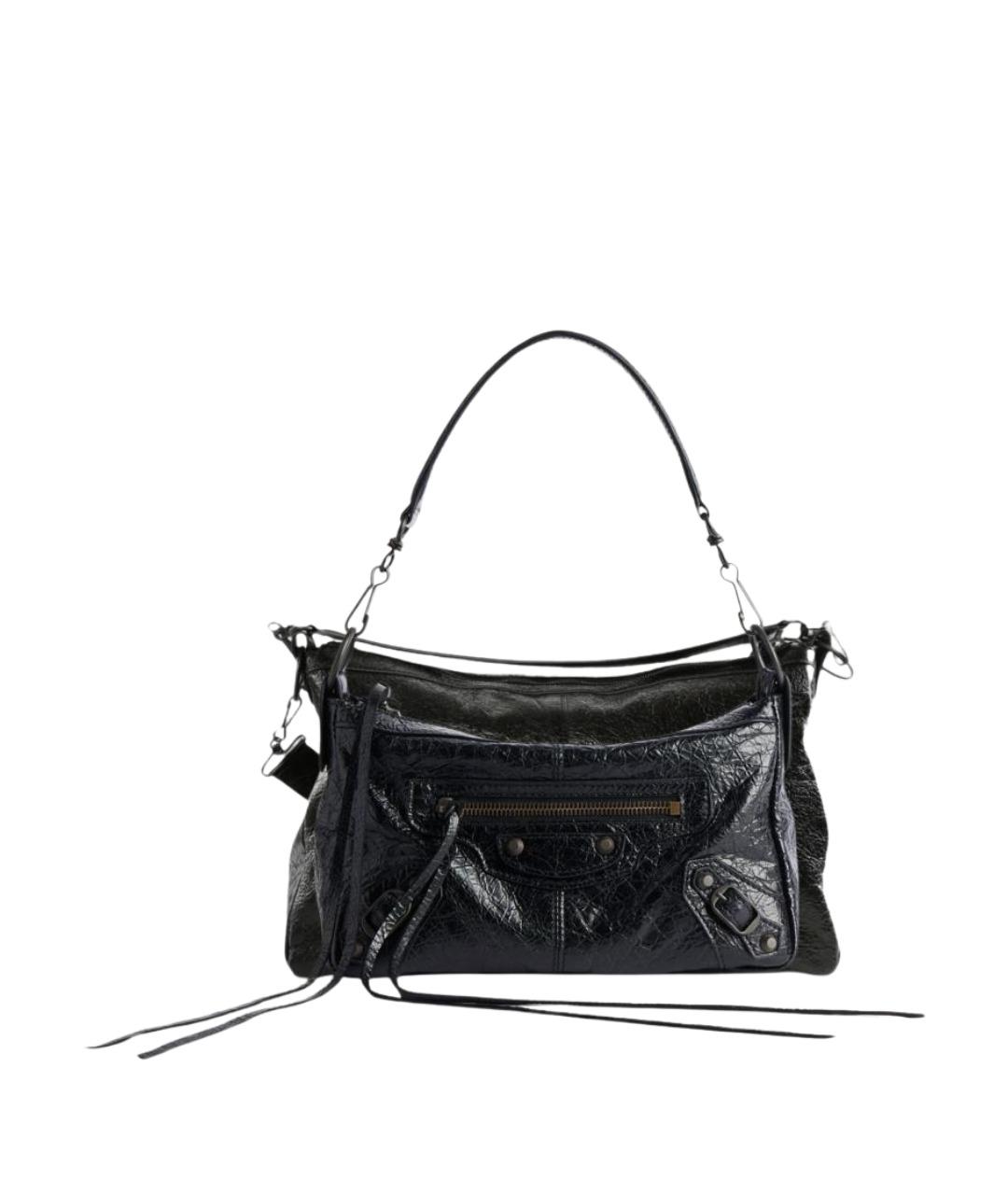 BALENCIAGA Черная кожаная сумка через плечо, фото 1