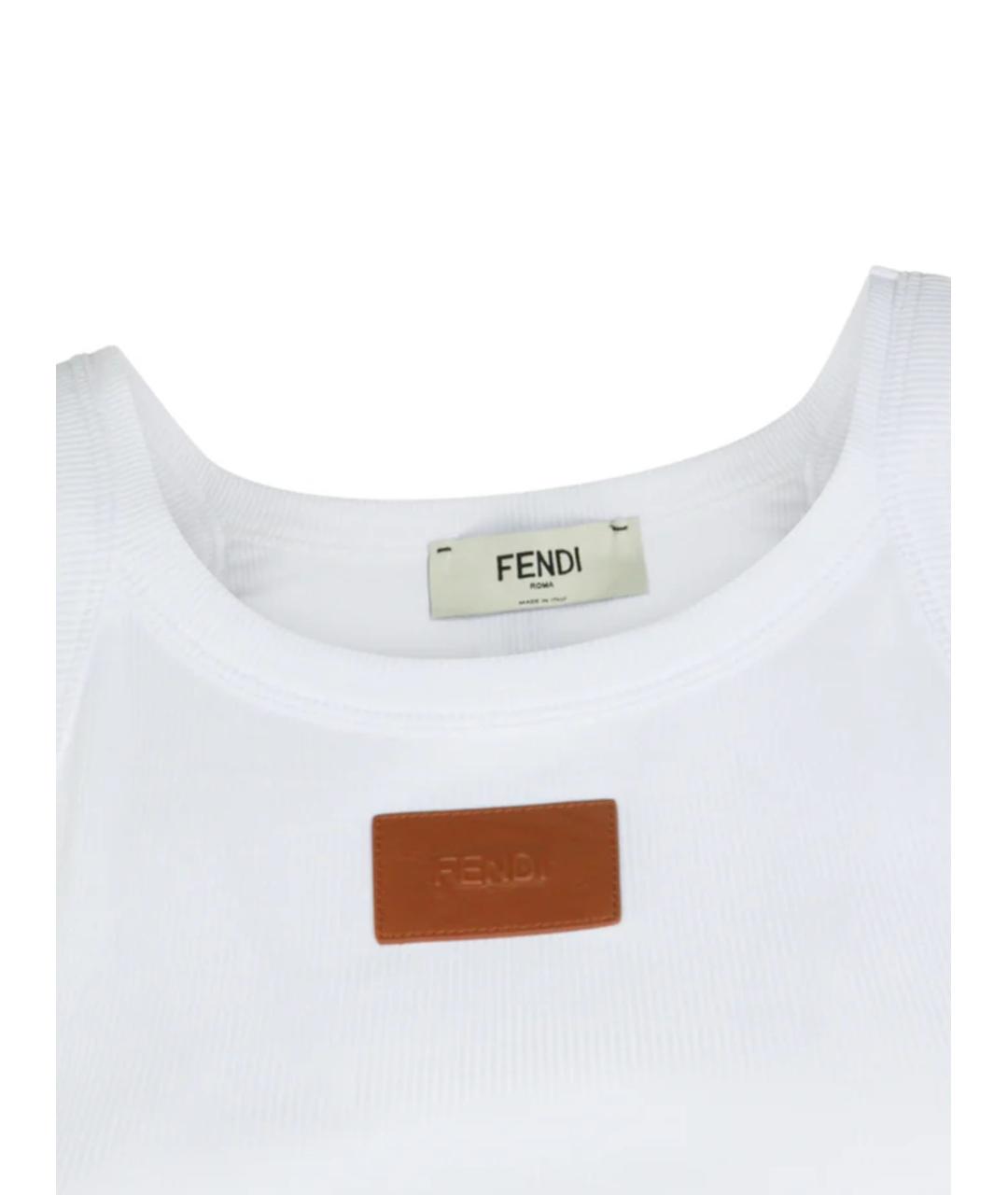 FENDI Белая хлопковая майка, фото 3