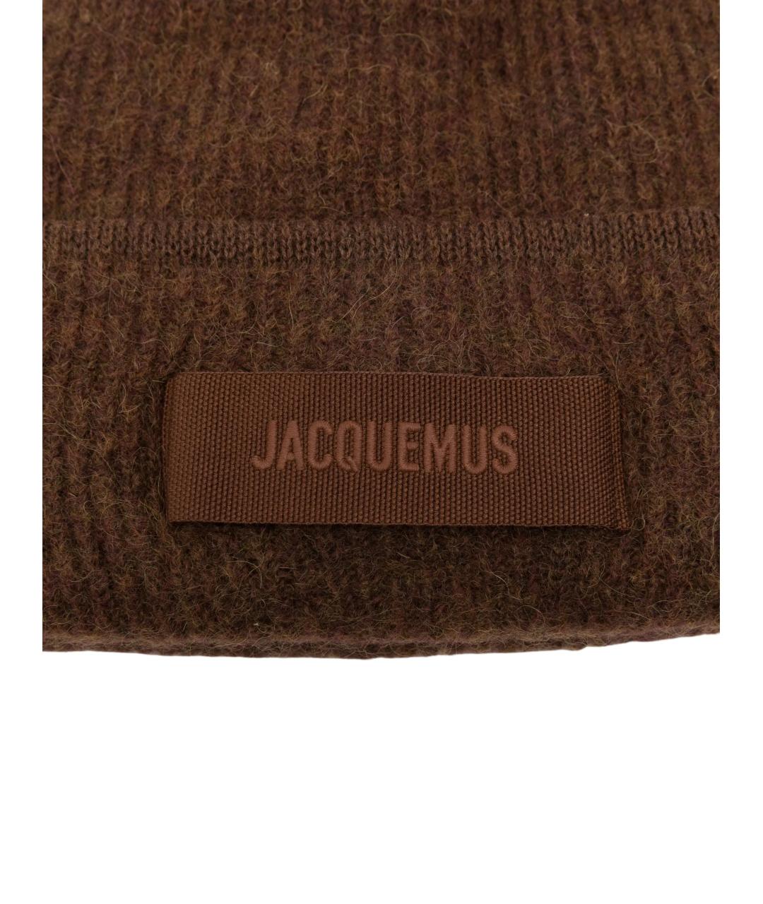 JACQUEMUS Коричневая шерстяная шапка, фото 3