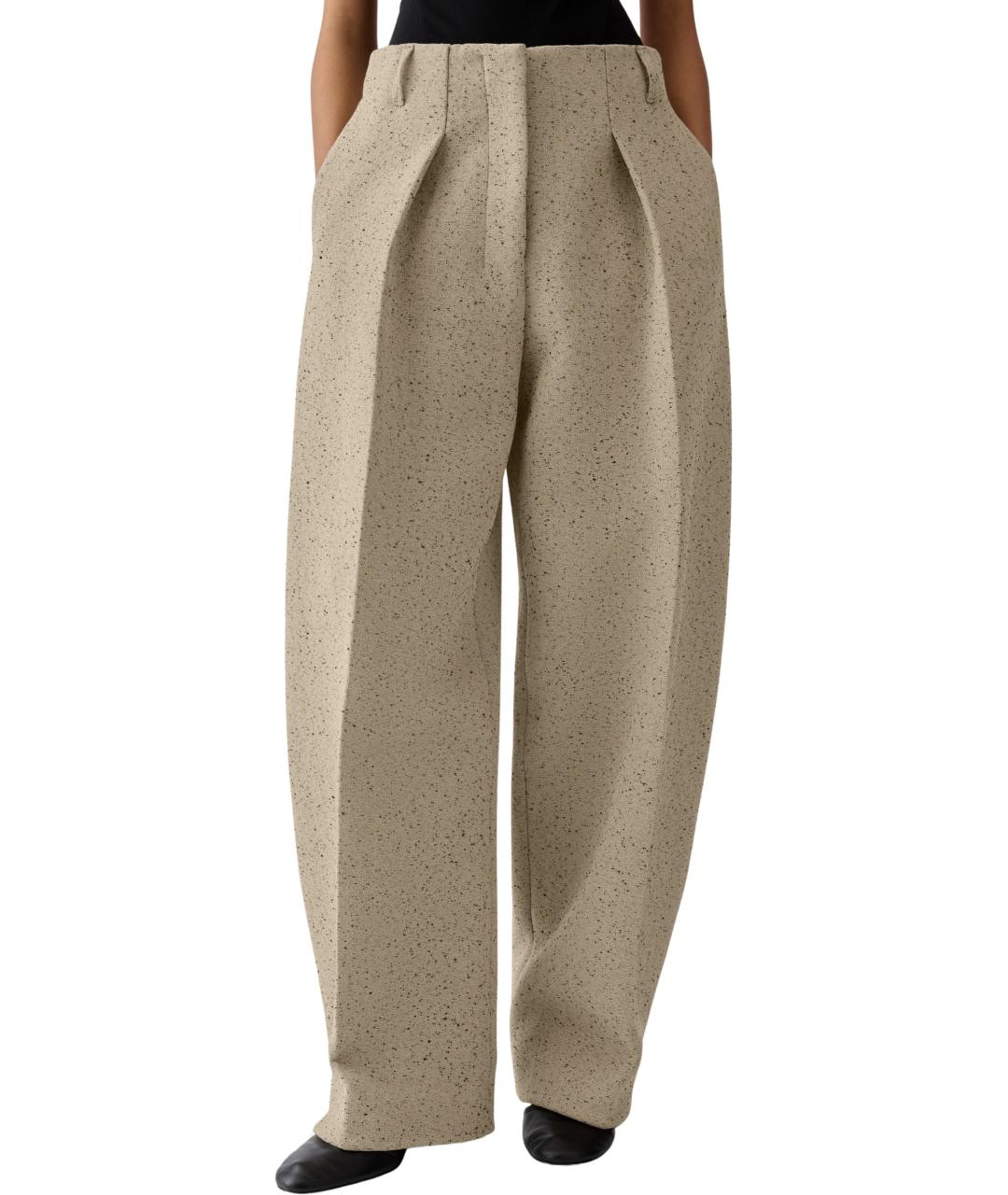 JACQUEMUS Бежевые хлопковые брюки широкие, фото 2