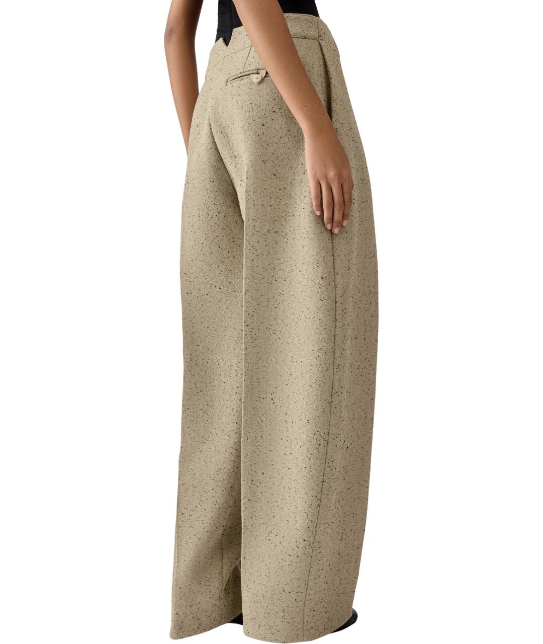 JACQUEMUS Бежевые хлопковые брюки широкие, фото 4