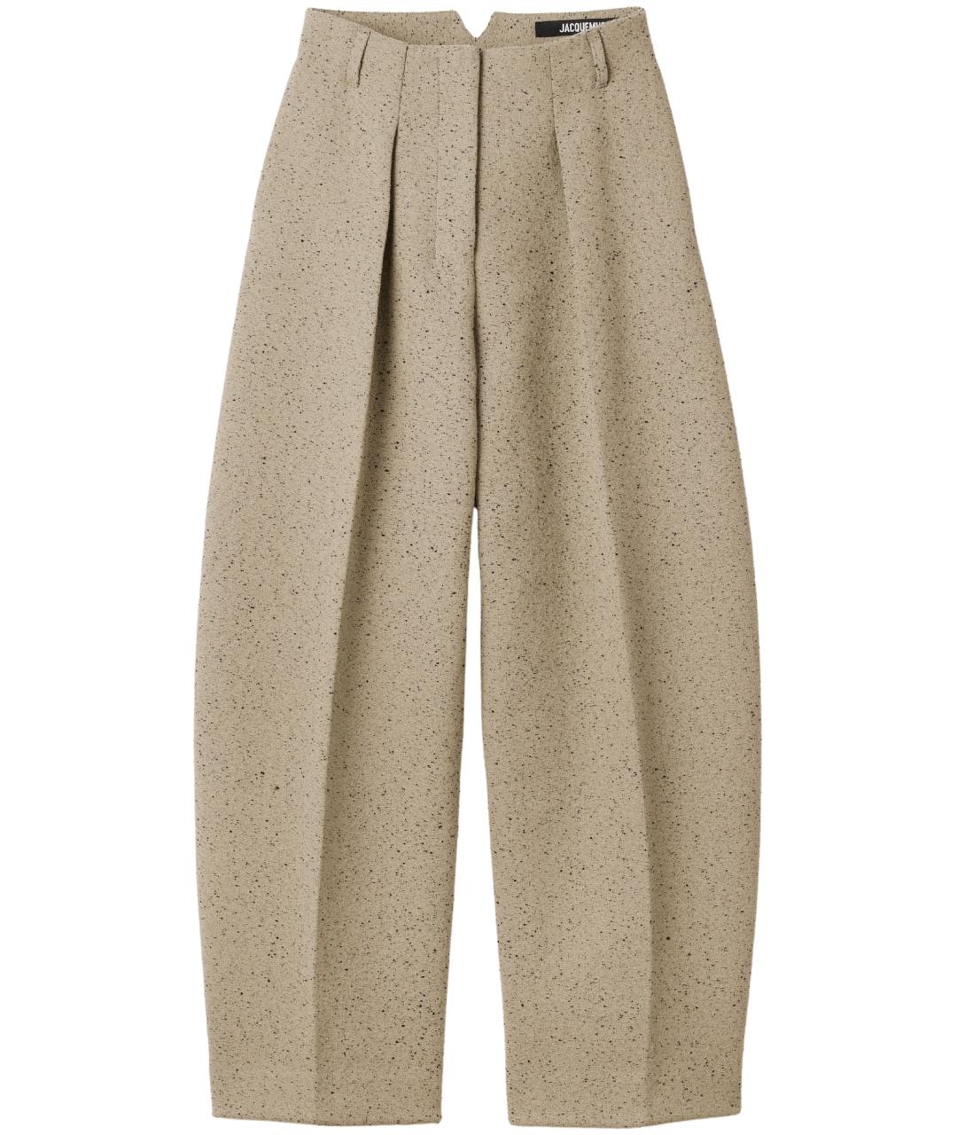 JACQUEMUS Бежевые хлопковые брюки широкие, фото 1