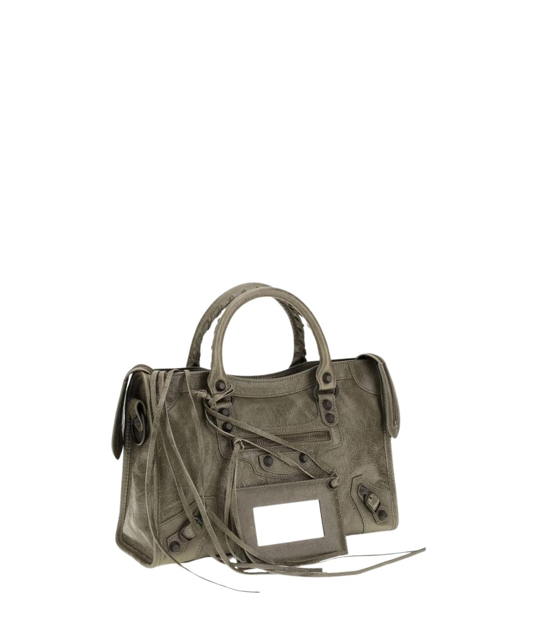 BALENCIAGA Зеленая кожаная сумка тоут, фото 3