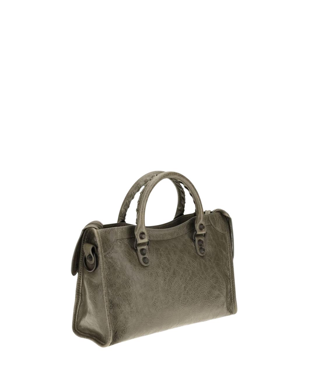 BALENCIAGA Зеленая кожаная сумка тоут, фото 2