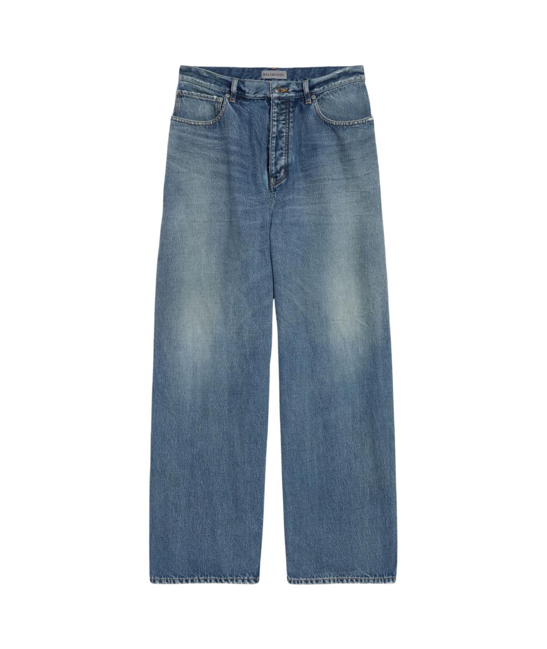 BALENCIAGA Голубые хлопковые прямые джинсы, фото 3
