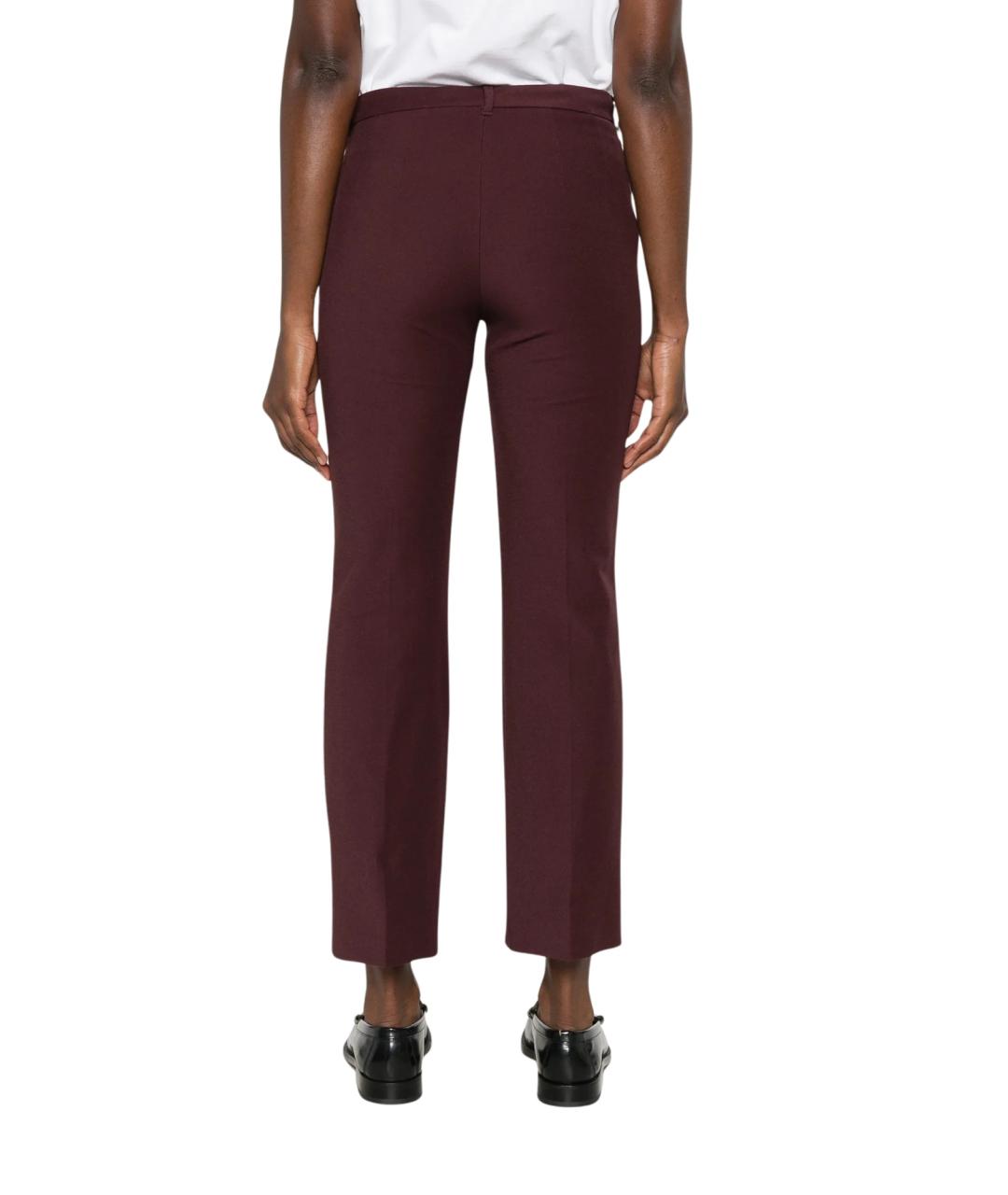 'S MAX MARA Красные хлопковые прямые брюки, фото 3