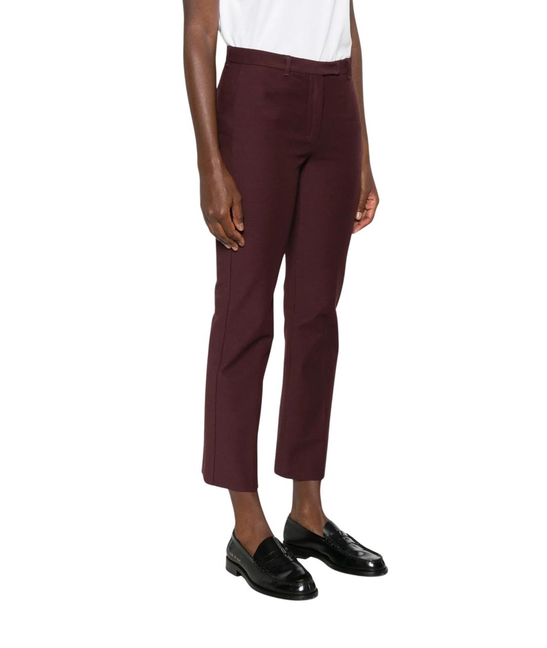 'S MAX MARA Красные хлопковые прямые брюки, фото 2