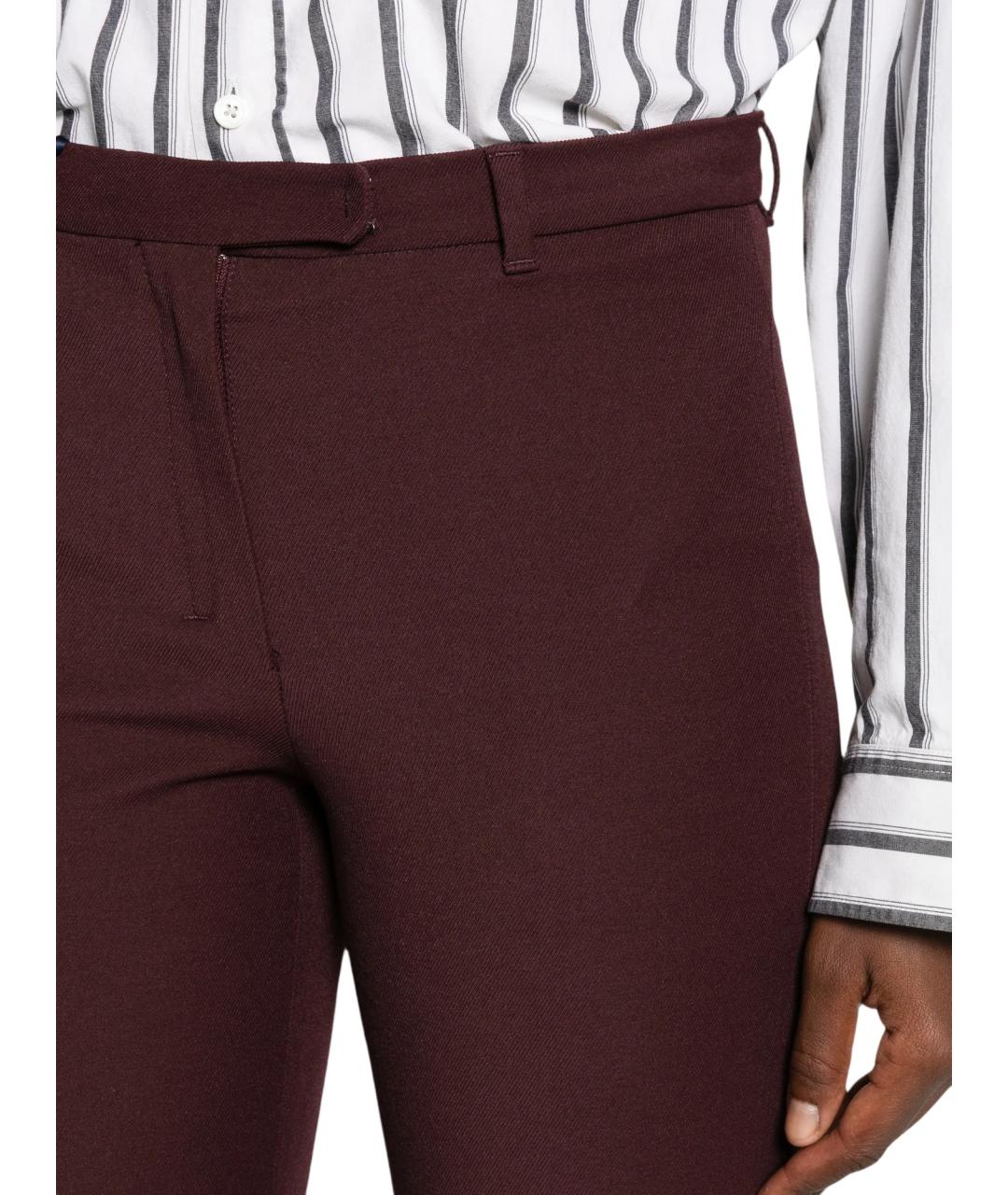 'S MAX MARA Красные хлопковые прямые брюки, фото 4