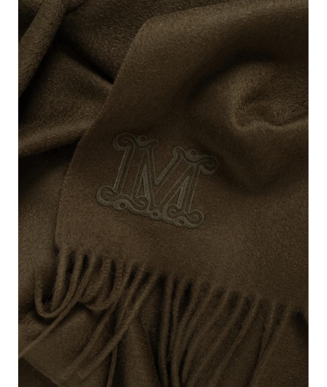 MAX MARA Хаки кашемировый шарф, фото 3