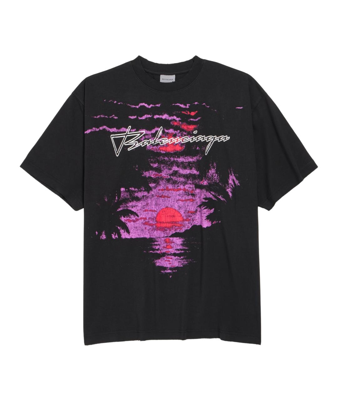 BALENCIAGA Черная хлопковая футболка, фото 1