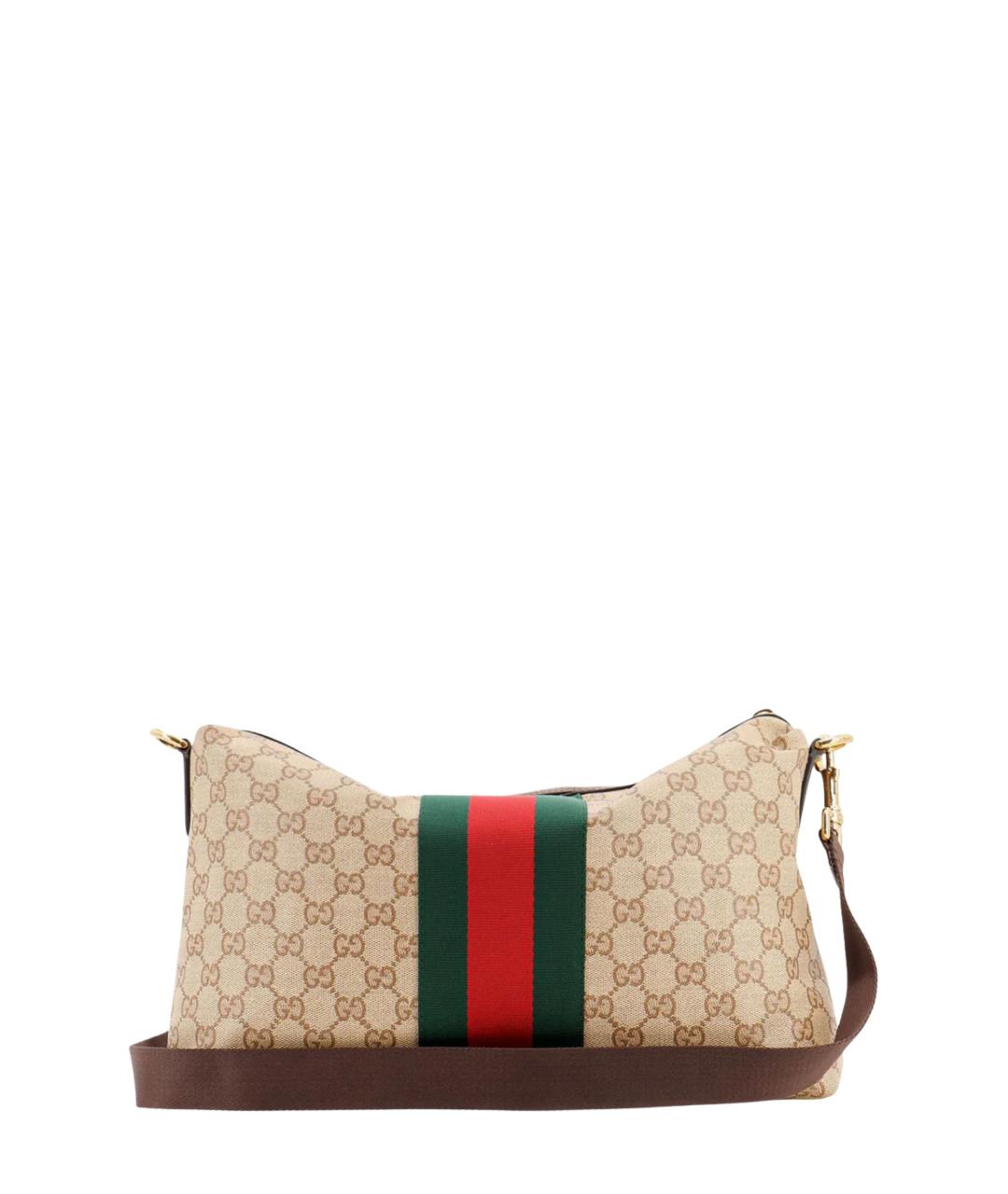 GUCCI Бежевая жаккардовая сумка на плечо, фото 2