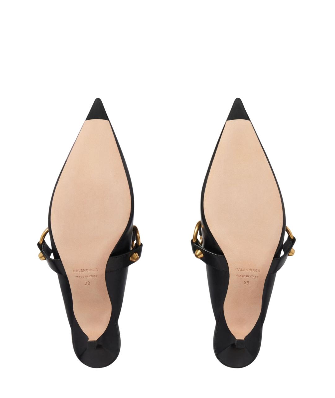 BALENCIAGA Черные кожаные мюли, фото 5