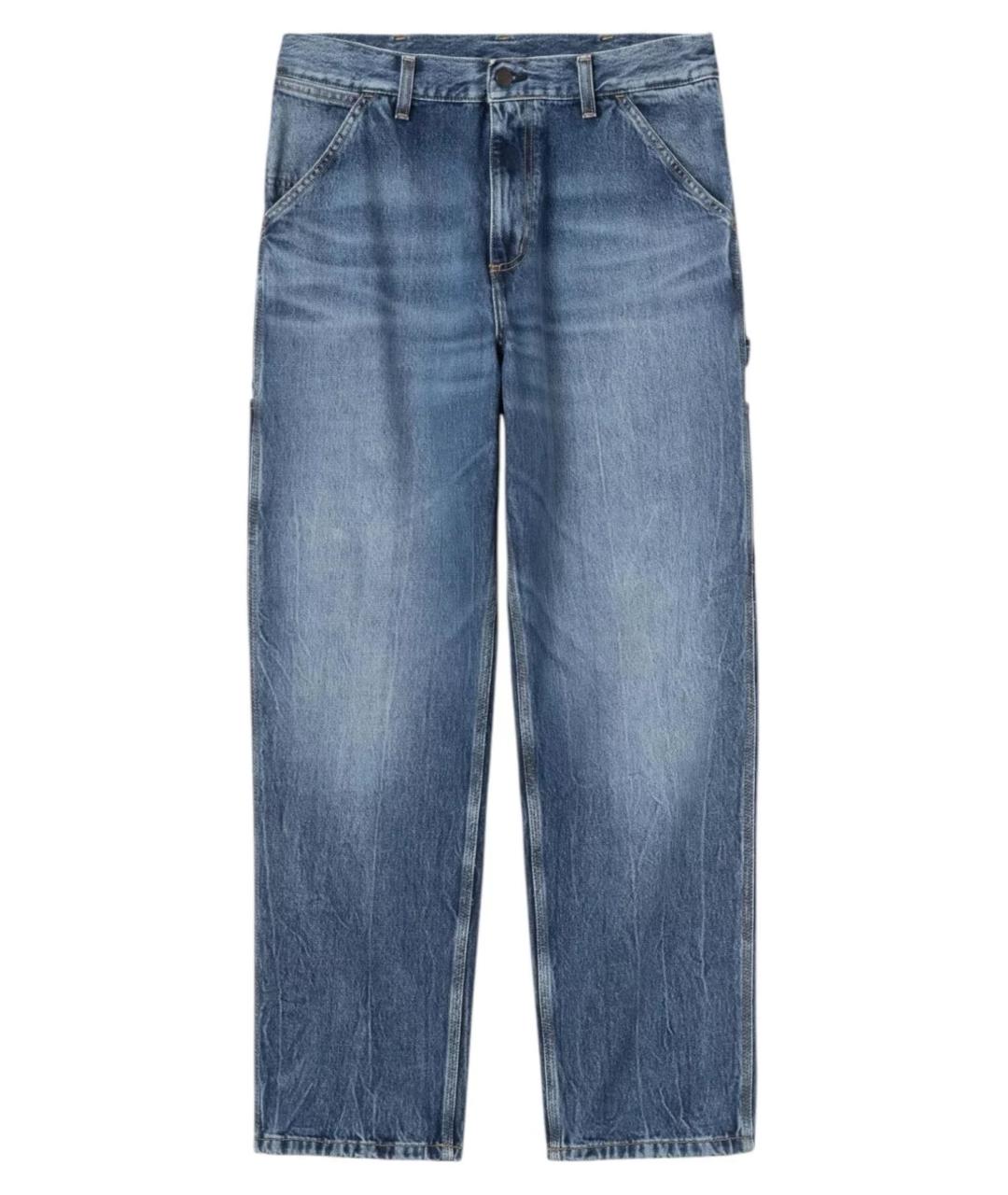 CARHARTT WIP Синие хлопковые прямые джинсы, фото 1