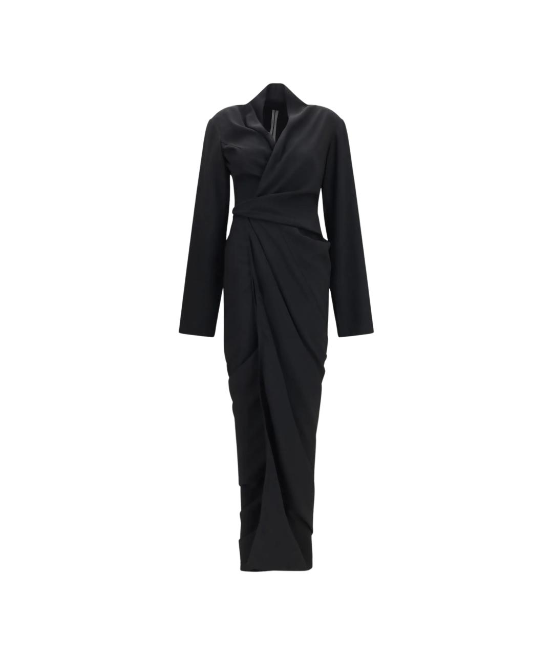 RICK OWENS Черное вискозное коктейльное платье, фото 4