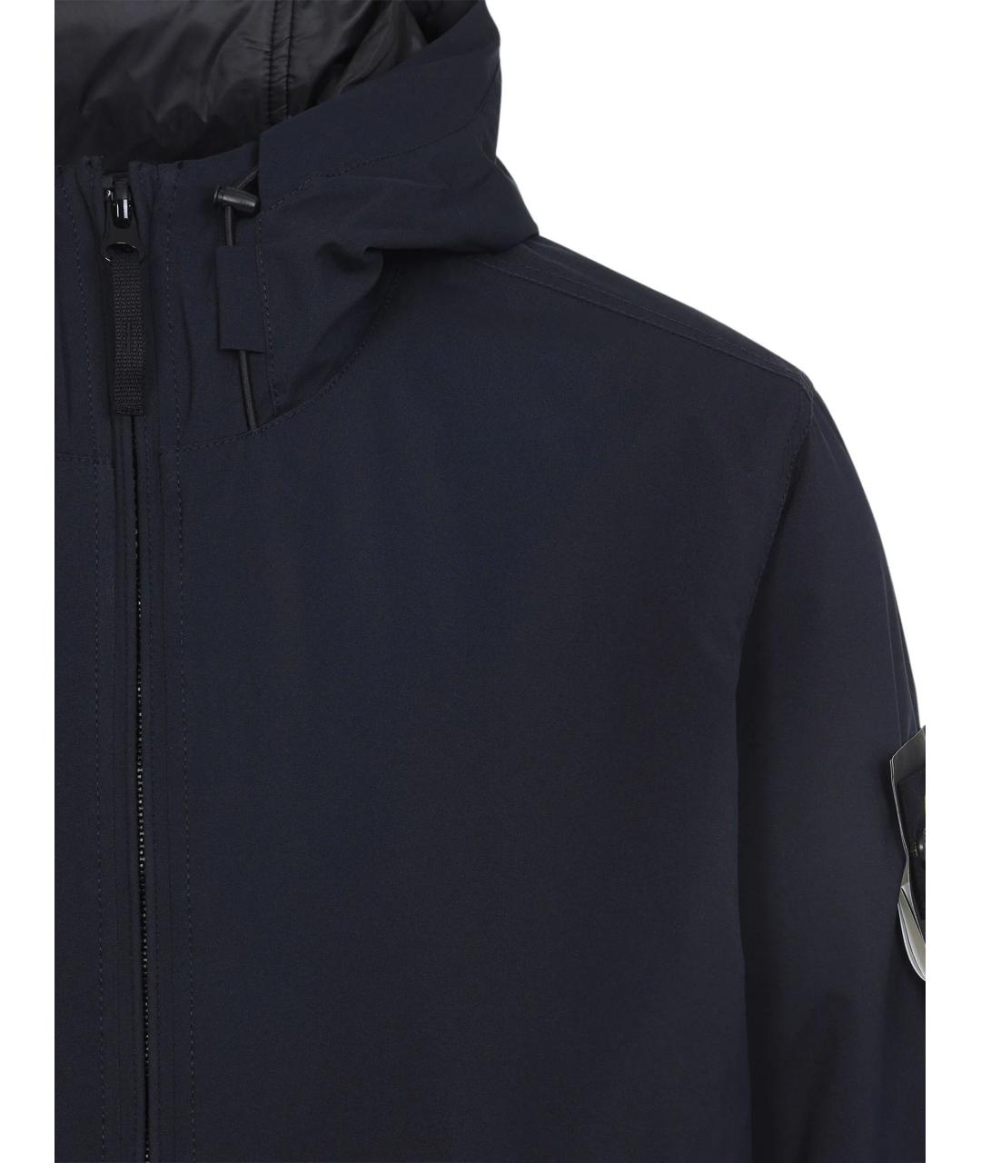 STONE ISLAND Темно-синяя полиэстеровая куртка, фото 4