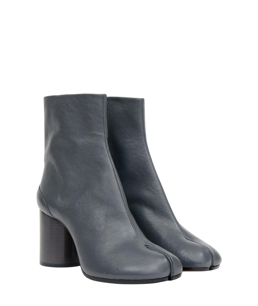 MAISON MARGIELA Серые кожаные ботильоны, фото 2