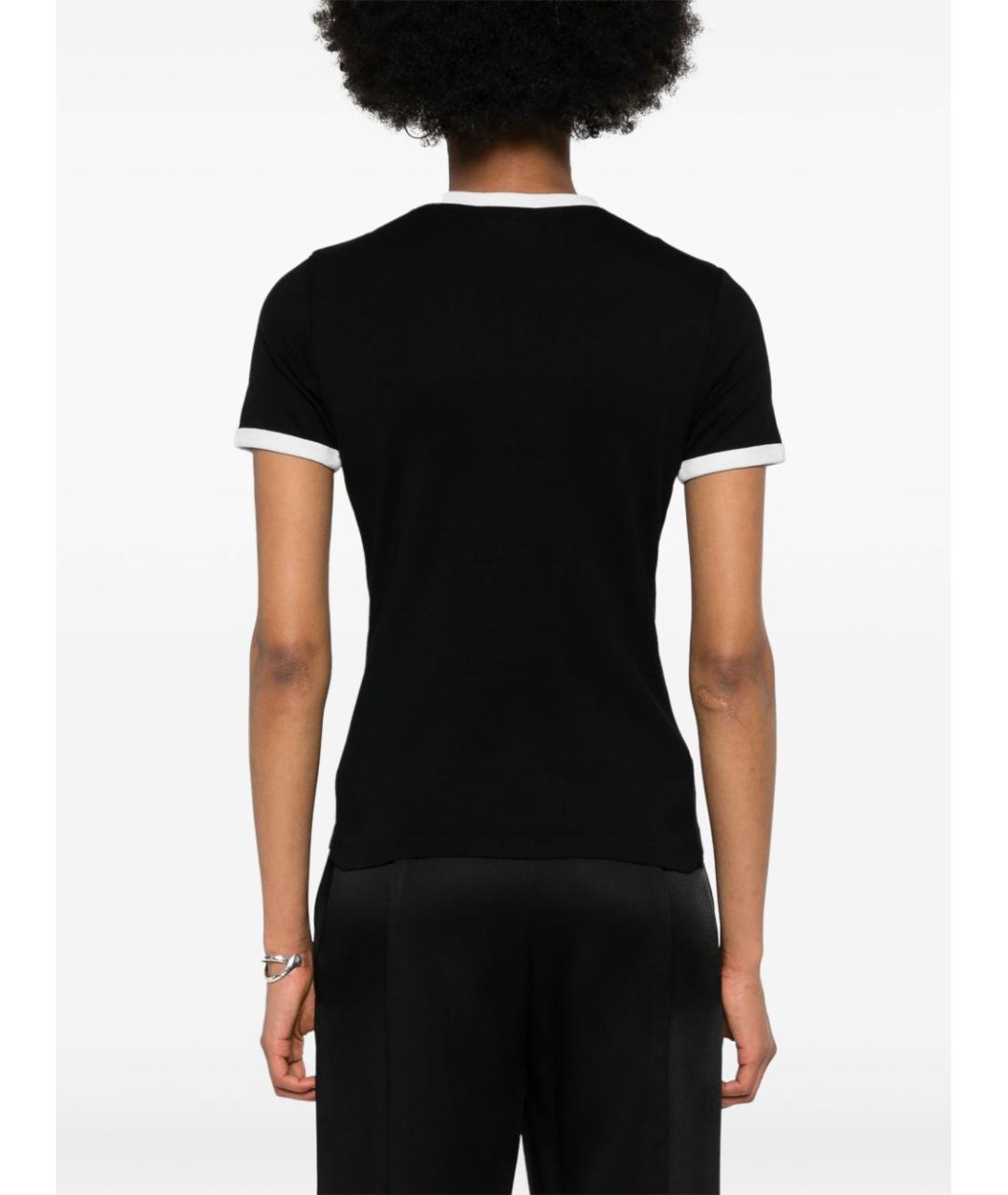 COURREGES Черная хлопковая футболка, фото 4