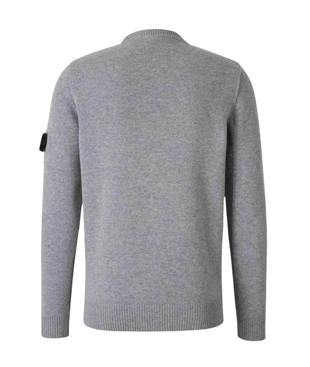 STONE ISLAND Серый шерстяной джемпер / свитер, фото 2