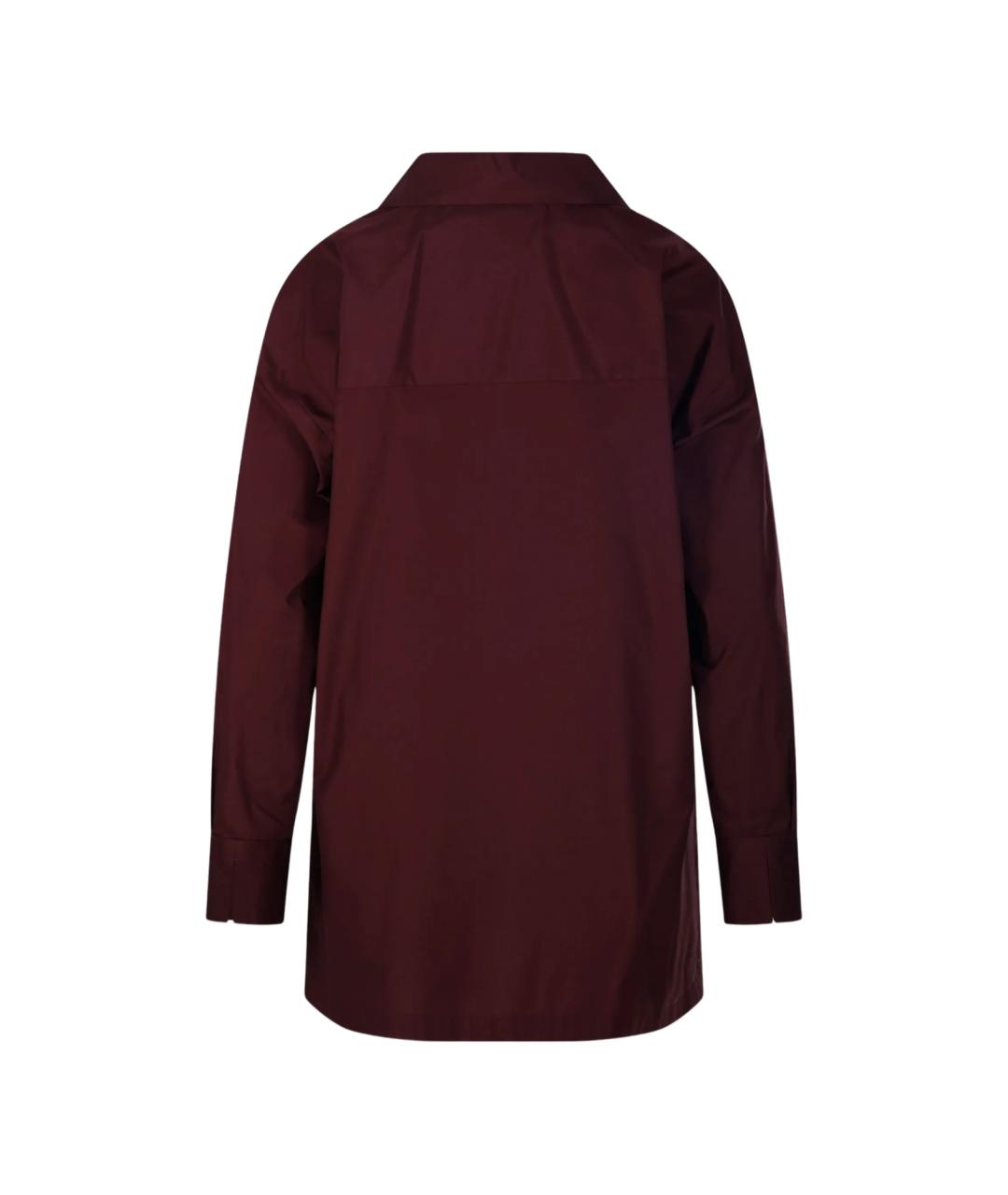 'S MAX MARA Бордовая хлопковая рубашка, фото 2