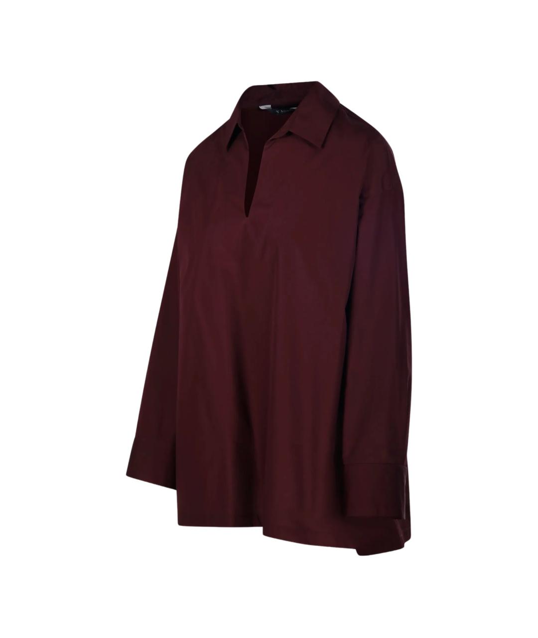 'S MAX MARA Бордовая хлопковая рубашка, фото 3
