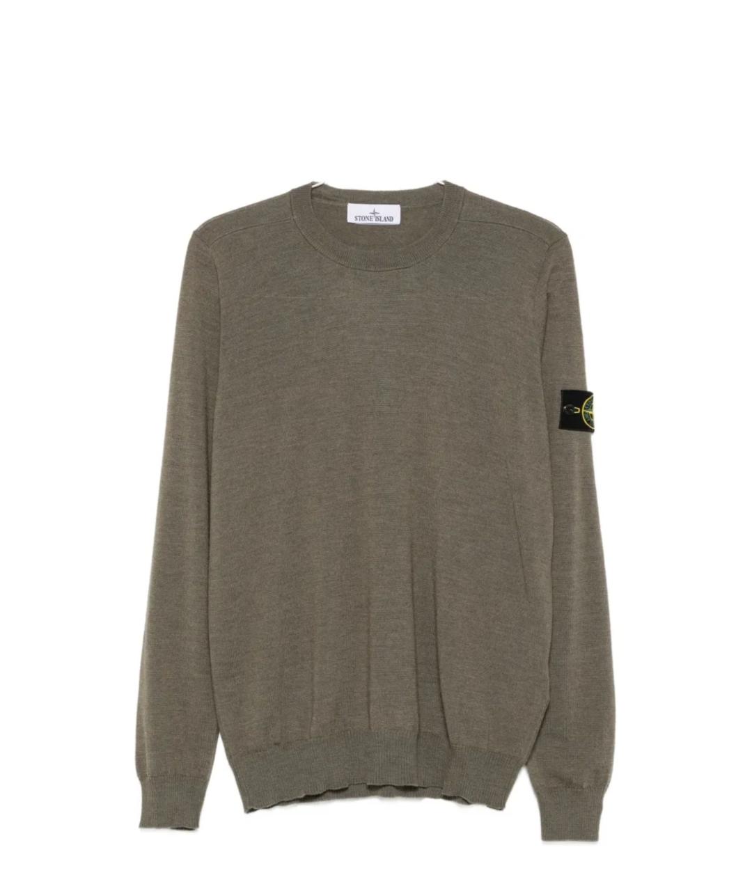 STONE ISLAND Хаки шерстяной джемпер / свитер, фото 1