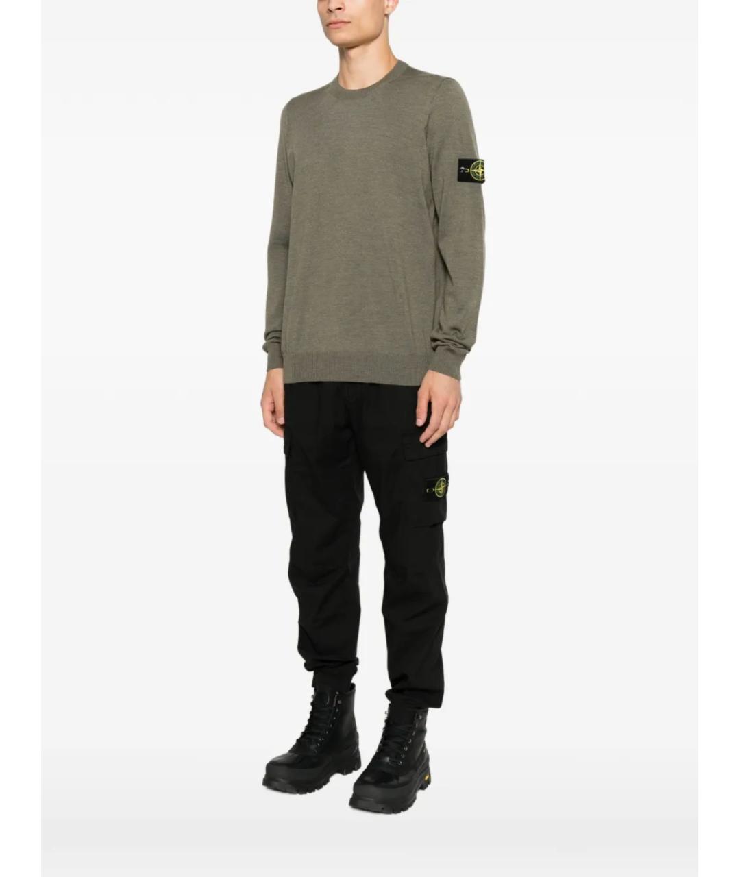 STONE ISLAND Хаки шерстяной джемпер / свитер, фото 3