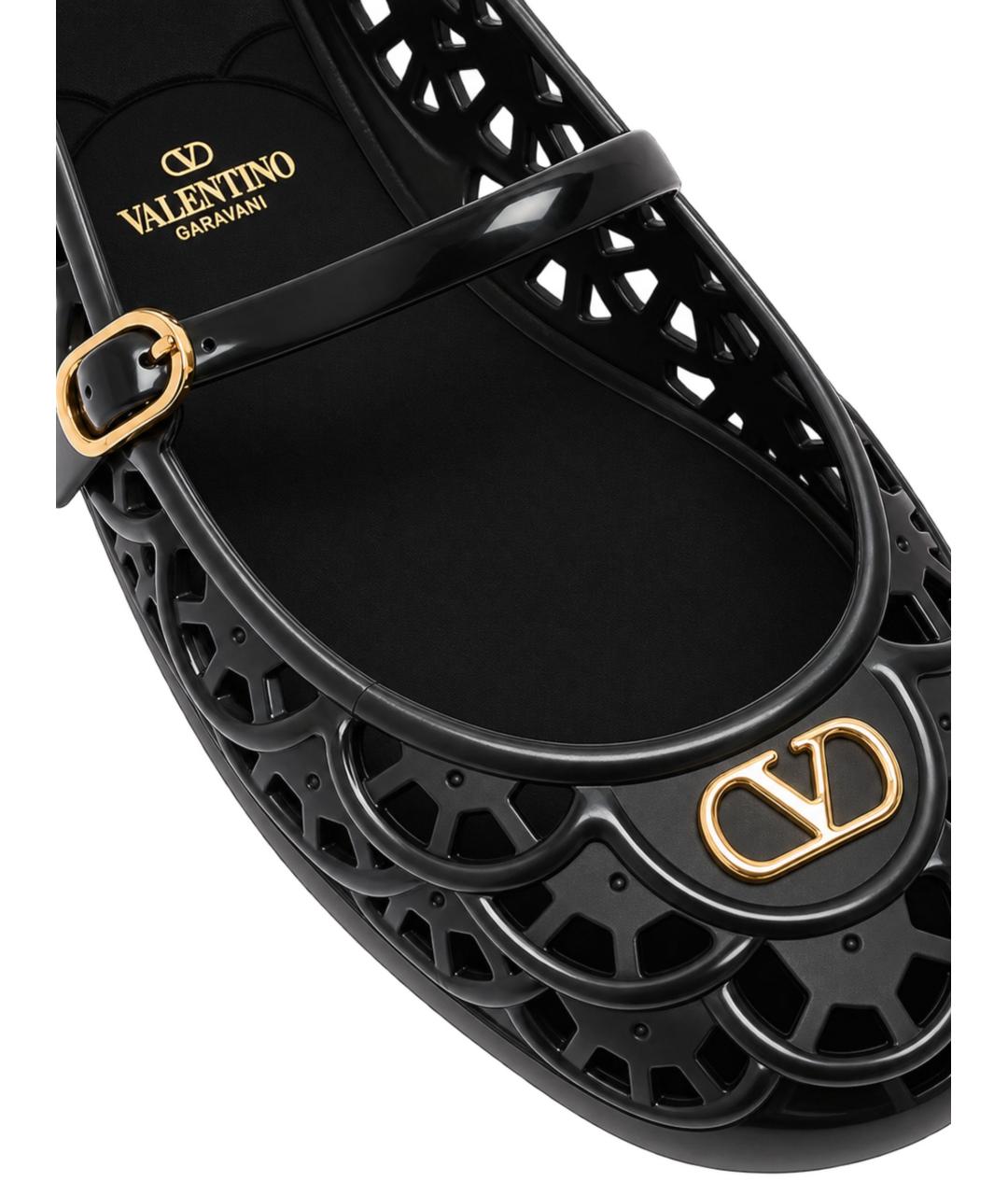 VALENTINO Черные кожаные балетки, фото 4