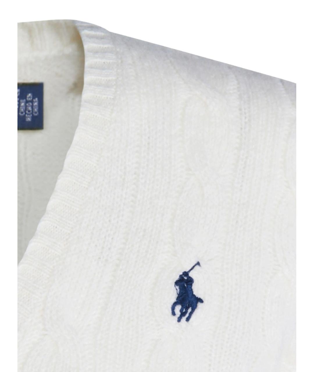 RALPH LAUREN Белый шерстяной джемпер / свитер, фото 3