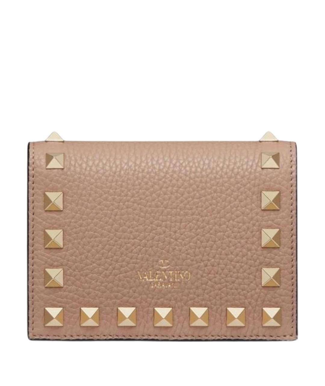 VALENTINO Розовый кожаный кошелек, фото 1