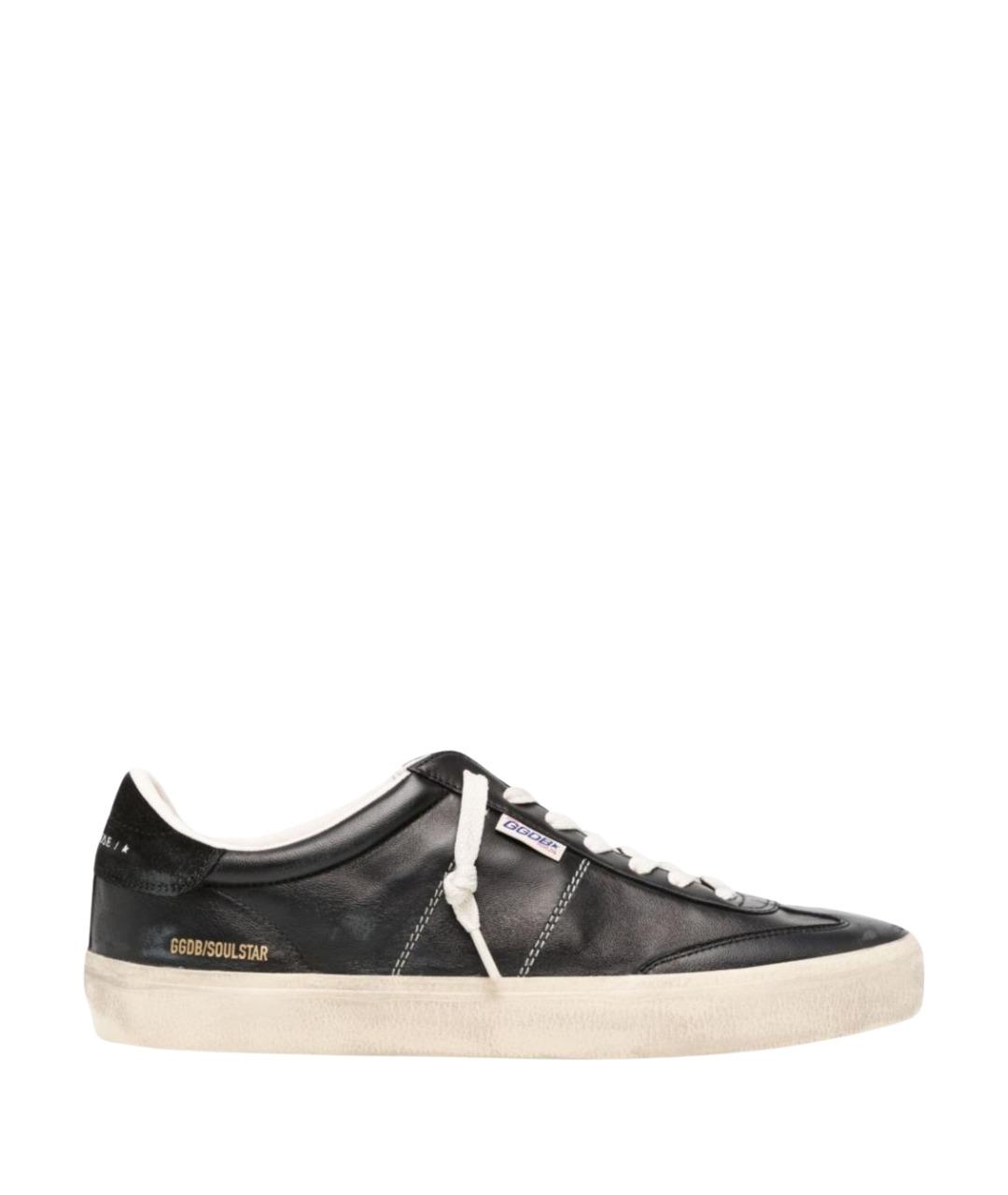GOLDEN GOOSE Черные кожаные низкие кроссовки / кеды, фото 1