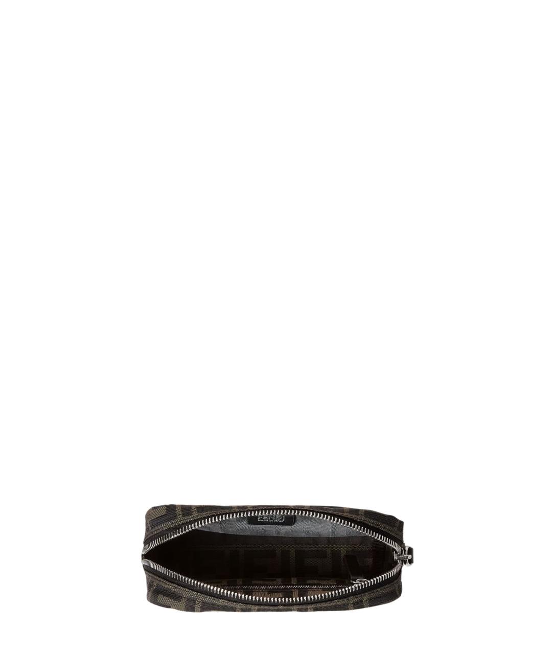 FENDI Коричневая тканевая косметичка, фото 3