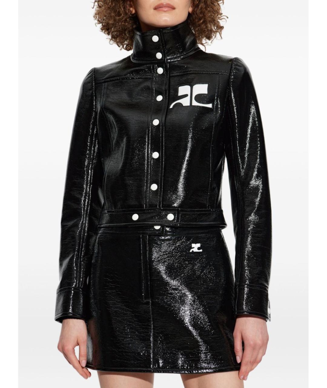 COURREGES Черное хлопковое пальто, фото 2