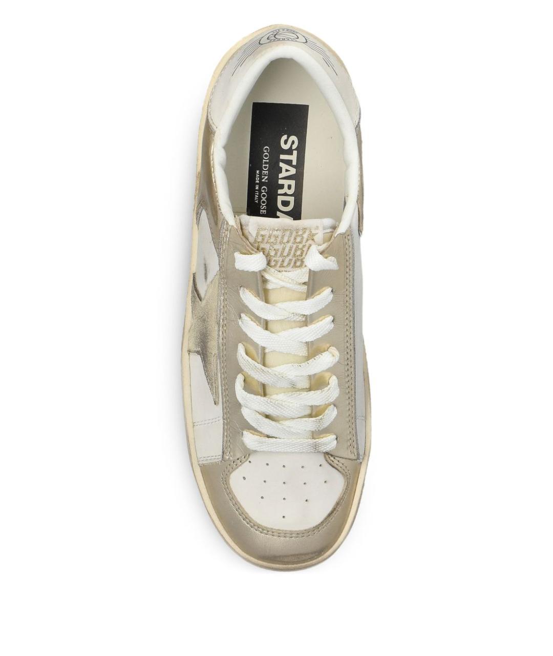 GOLDEN GOOSE Золотые кожаные кеды, фото 4