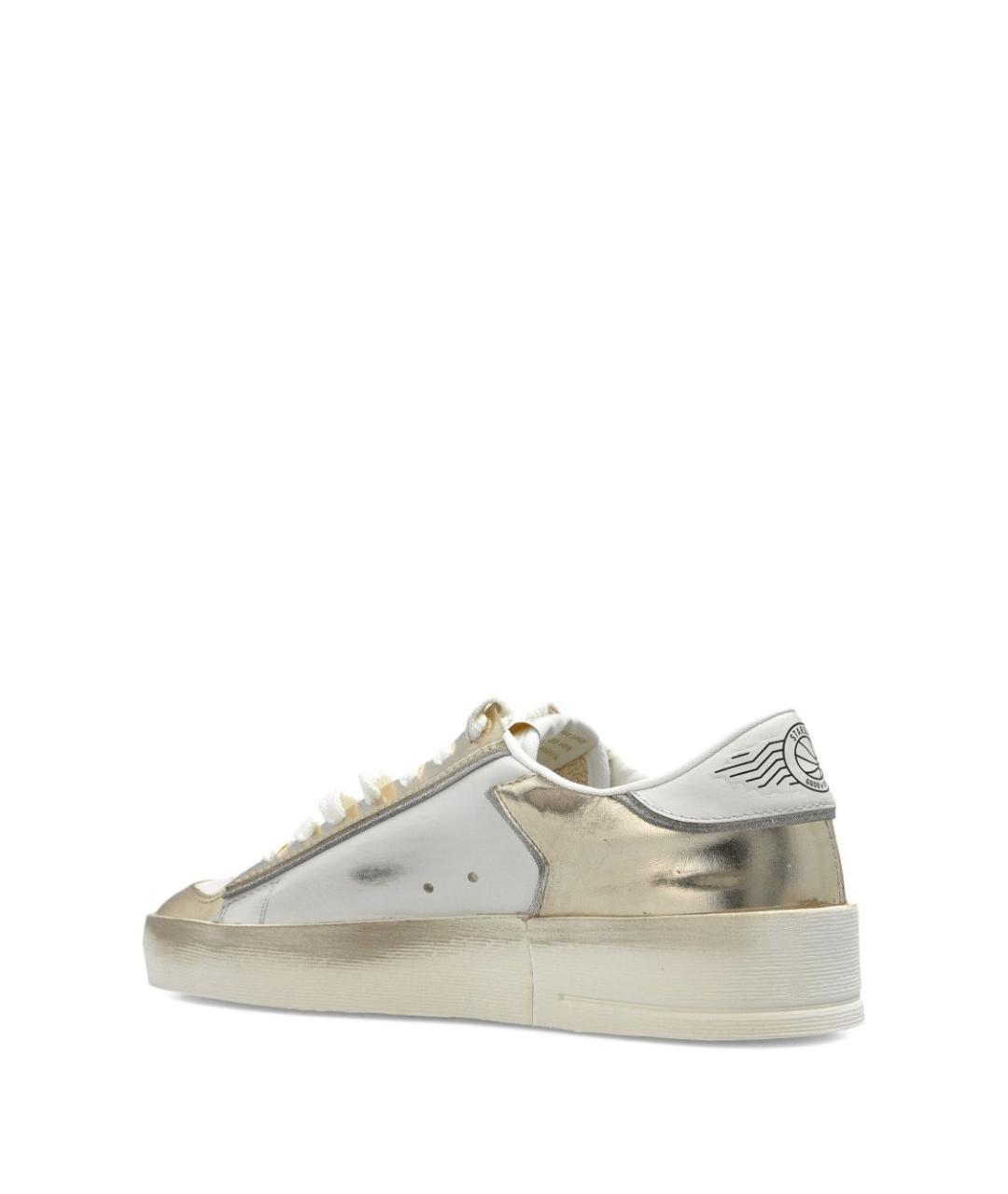 GOLDEN GOOSE Золотые кожаные кеды, фото 3