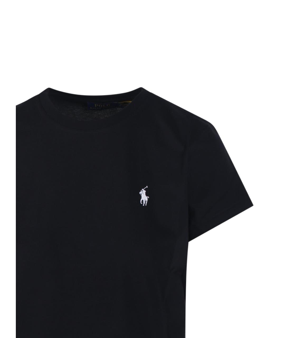 RALPH LAUREN Черная хлопковая футболка, фото 3