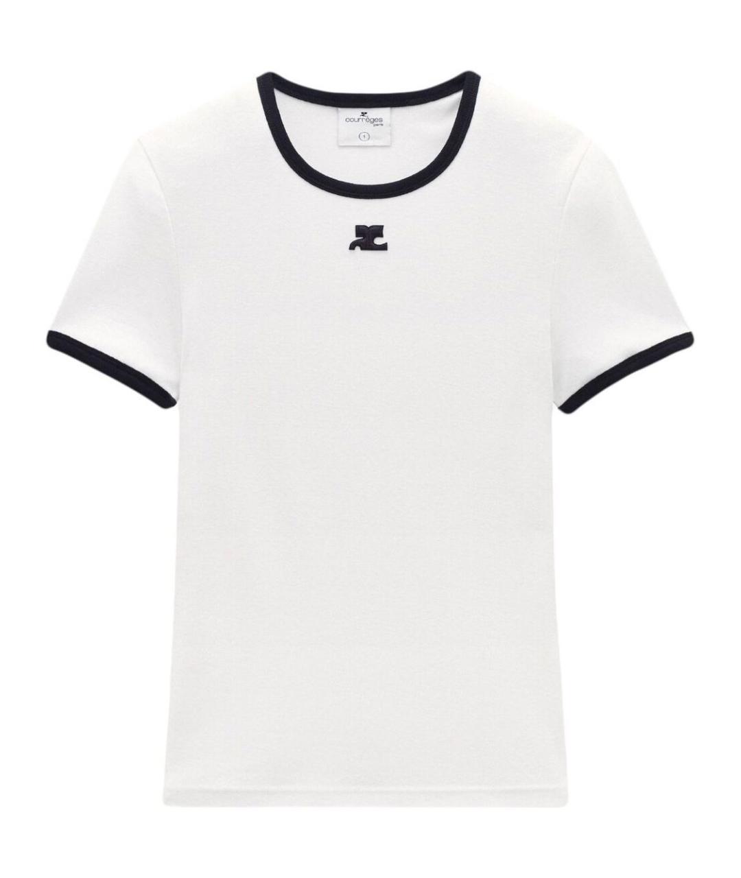 COURREGES Белая хлопковая футболка, фото 1