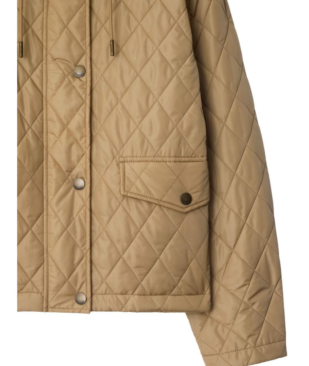 BURBERRY Бежевая полиамидовая куртка, фото 2