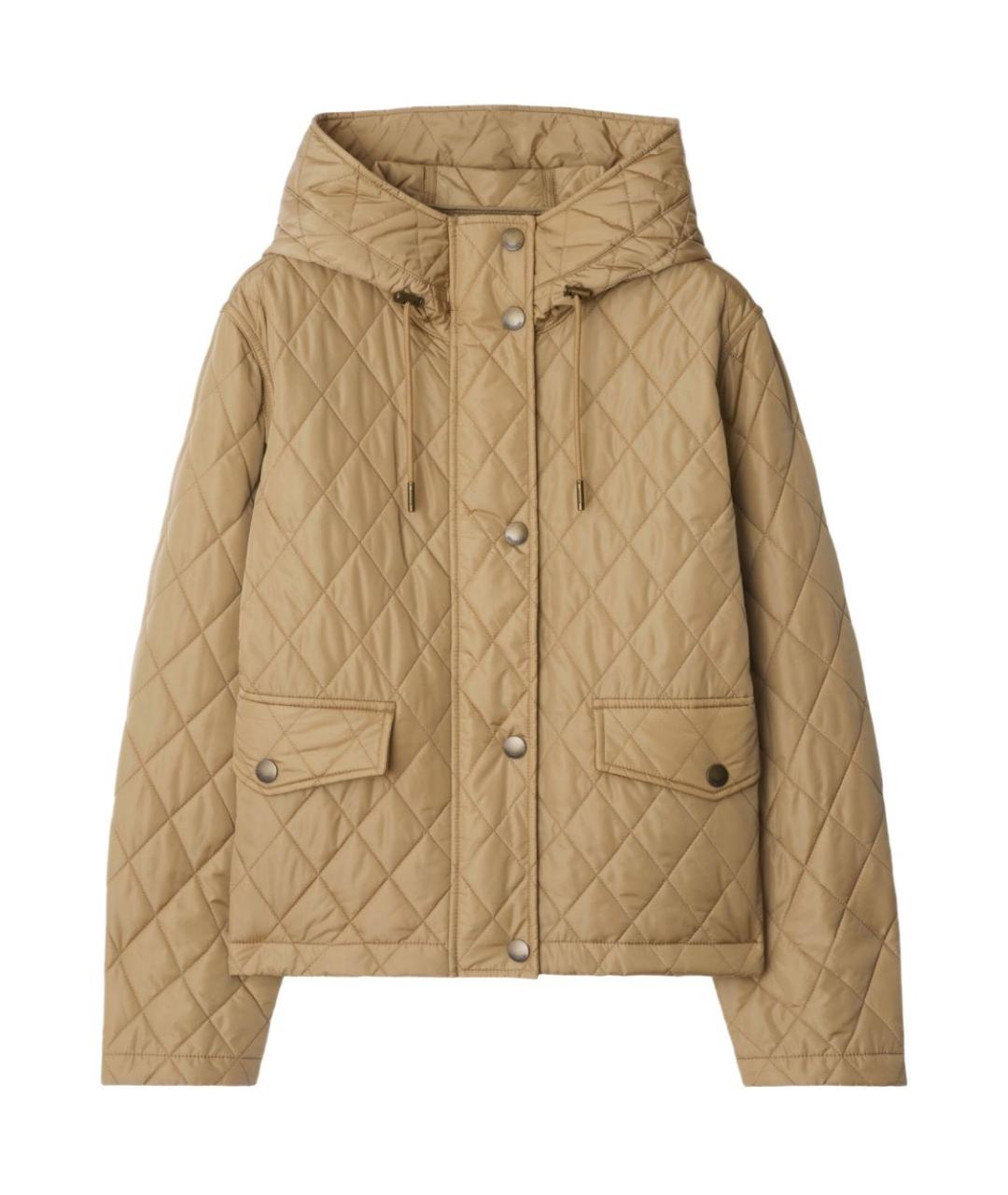 BURBERRY Бежевая полиамидовая куртка, фото 3