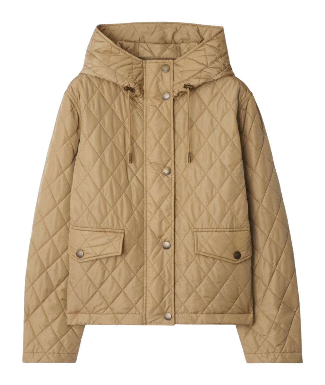 BURBERRY Бежевая полиамидовая куртка, фото 1