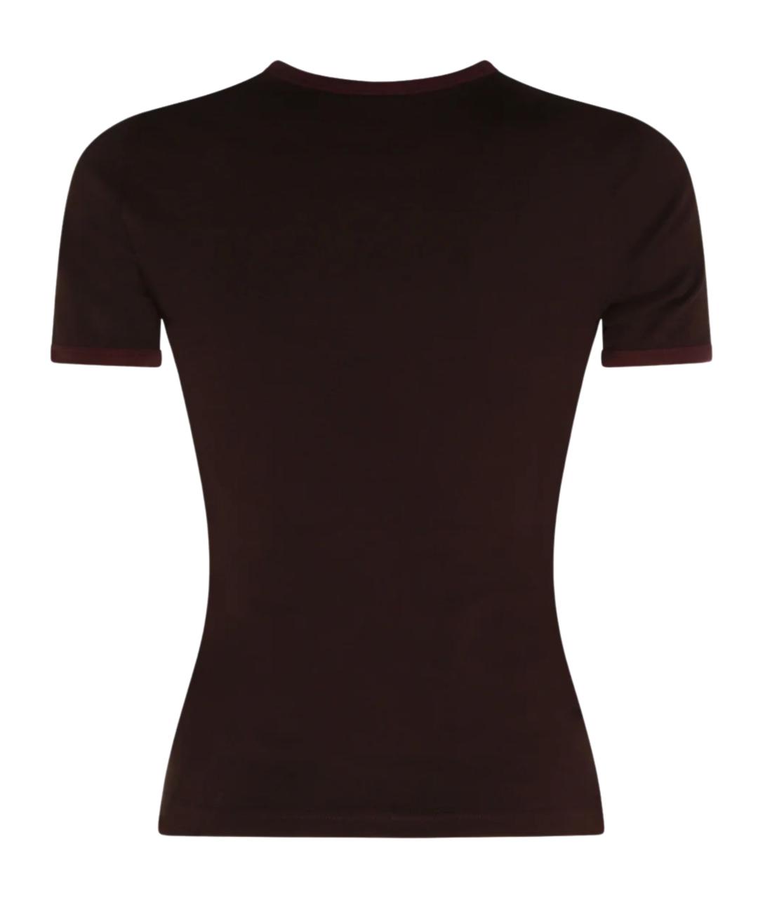 COURREGES Бордовая хлопковая футболка, фото 2
