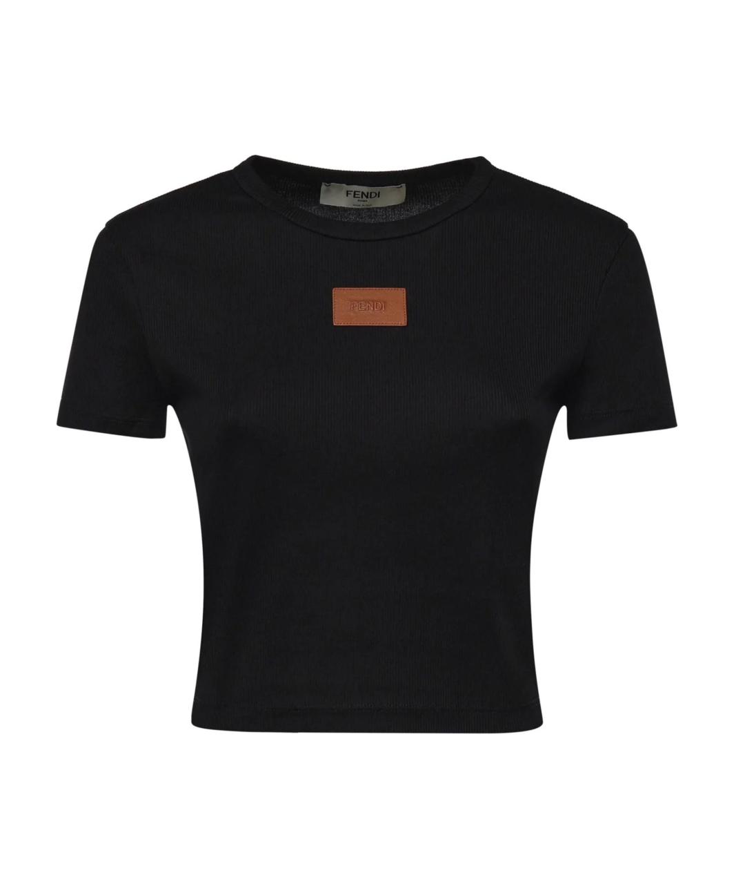FENDI Черная хлопковая футболка, фото 1