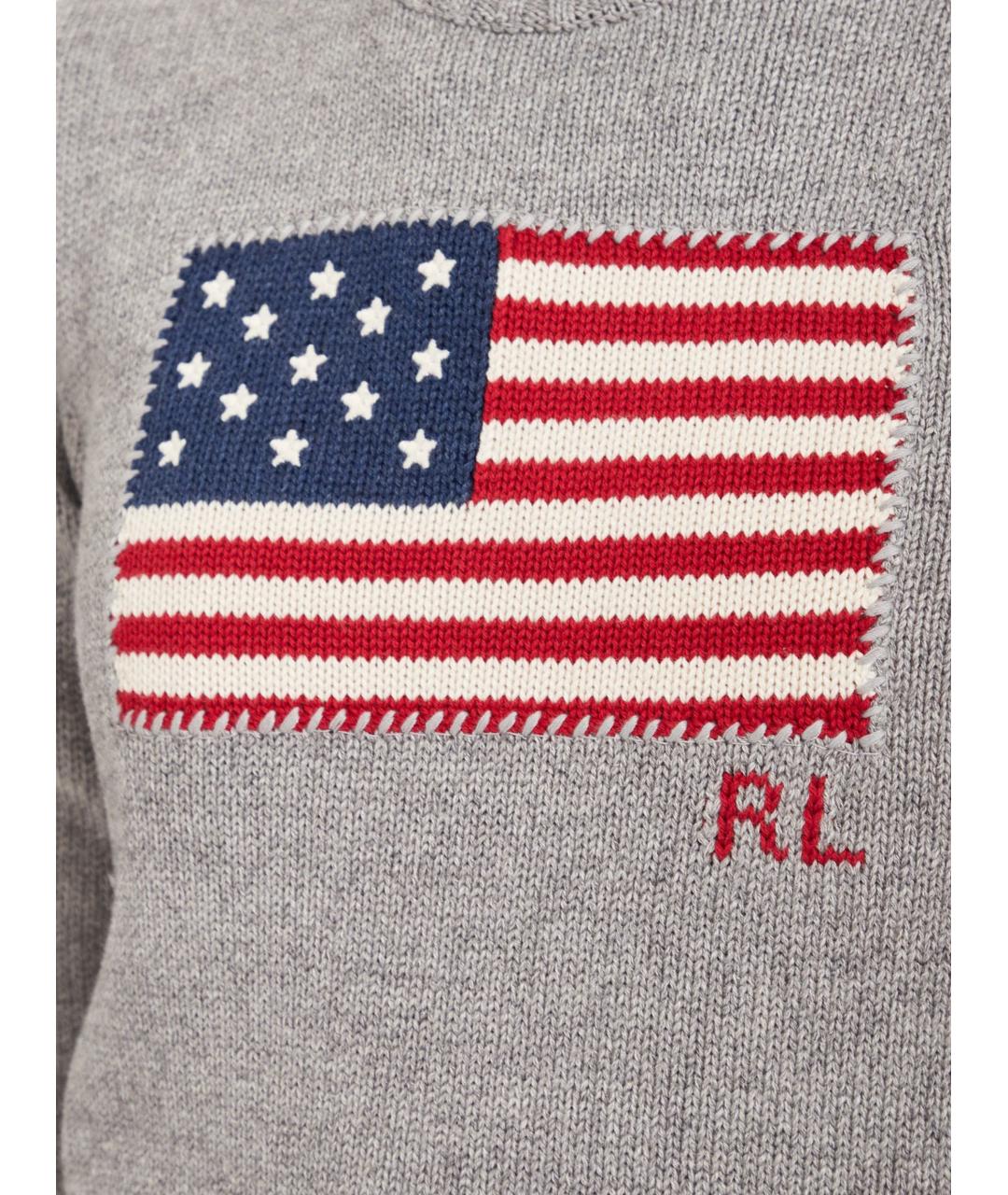 RALPH LAUREN Серый шерстяной джемпер / свитер, фото 4