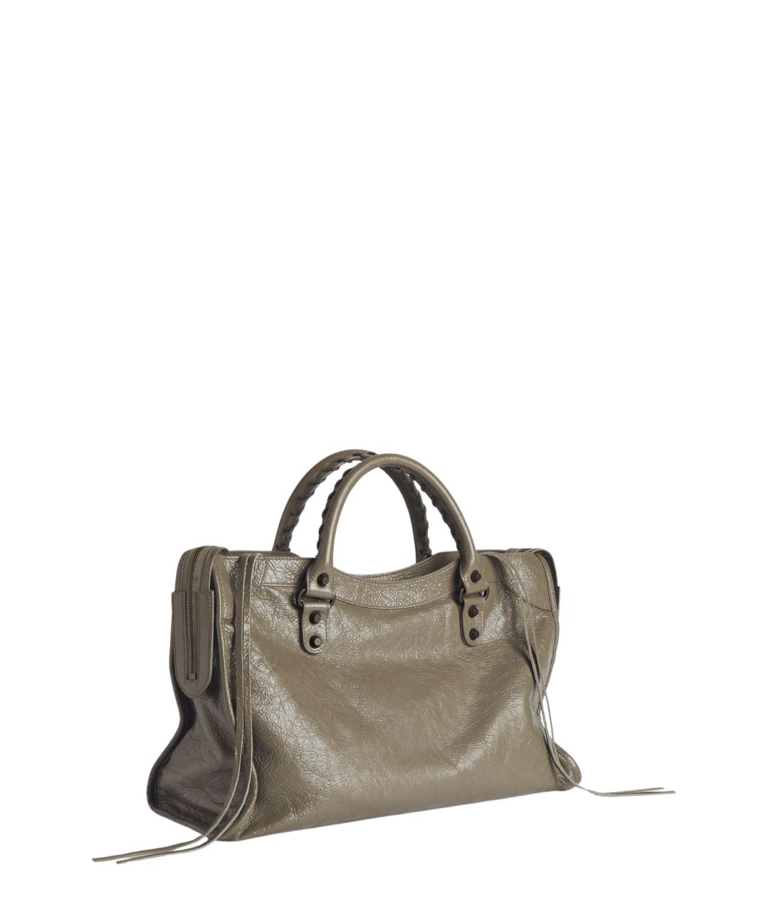 BALENCIAGA Зеленая кожаная сумка тоут, фото 3