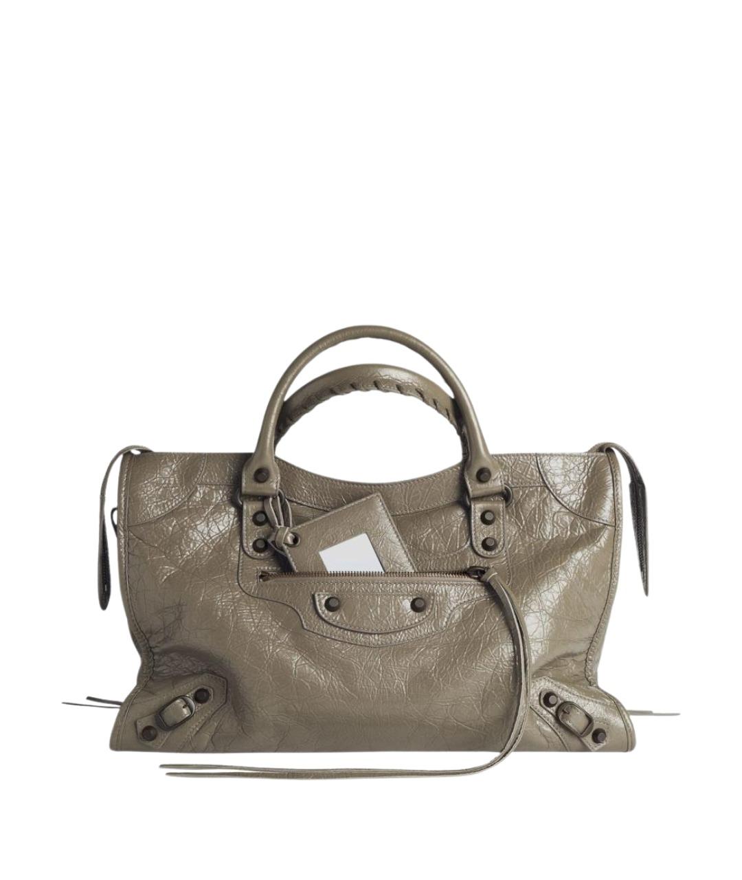 BALENCIAGA Зеленая кожаная сумка тоут, фото 1